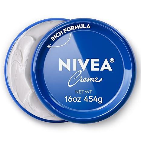 NIVEA Creme Face, Hand and Body Moisturizer Cream, Rich Body Cream for Dry Skin with Provitamin B5, Fast-Absorbing and Non-Comedogenic, Holiday Gifts for Self Care, 16 Oz Jar