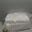 Sweetcrispy Vanity Stool Chair with Storage, Ottoman Faux Fur Soft Padded Makeup Footstools Seat with 4 Metal Legs Anti-Slip Adjustable Feet Modern Cute Small Footrest for Home Entryway Bedroom White