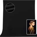 10x7ft Black Backdrop - Solid Black High Density Polyester Fabric Photo Backdrop for Portrait, Party & Video