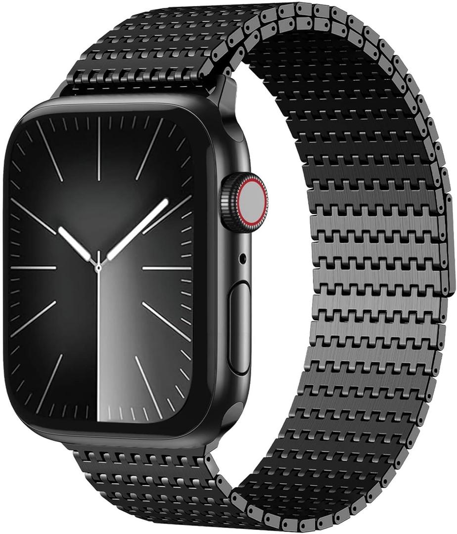 Magnetic Mesh Loop Band Compatible with Apple Watch Band 49mm 46mm 45mm 44mm 42mm 40mm 41mm 38mm Men Women, Stainless Steel Adjustable Metal Strap for iWatch Series 10 9 8 7 6 5 4 3 2 1 Ultra SE