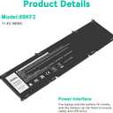 86Wh 69KF2 M59JH 8FCTC 70N2F Battery for Dell XPS 15 9500 9510 9520 Precision 5550 5560 5570 7510 M15 M17 R3 R4,G15 5510 5511 5515 5520 5521,G7 7500,Inspiron 7510 7610 P87F P91F P45E p100f