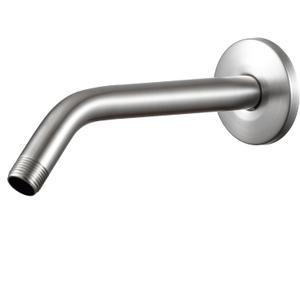 OFFO Shower Arm with Flange, 10 in Brushed Nickel Wall Mount Replacement Angle Shower Head Arm Wall-Mounted For Fixed Shower Head & Handheld Showerhead