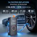 Air Pump for Car Tires, 150PSI Cordless Tire Pump, 12V DC & Battery Dual Power, Auto Shut-Off Air Compressor for Car, Motorcycle, Bike, Ball - LED Light & Digital Display, Car Gifts for Women Men