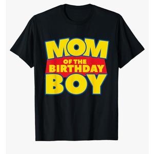 Mom Of The Toy Birthday Boy Funny Story Theme B-day T-Shirt Small