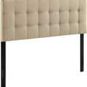 Modway Lily Tufted Linen Fabric Upholstered Queen Headboard in Beige