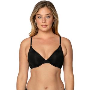 Smart & Sexy Women's Silky Smooth Demi Unlined Underwire Bra (32DDD, Black Hue)