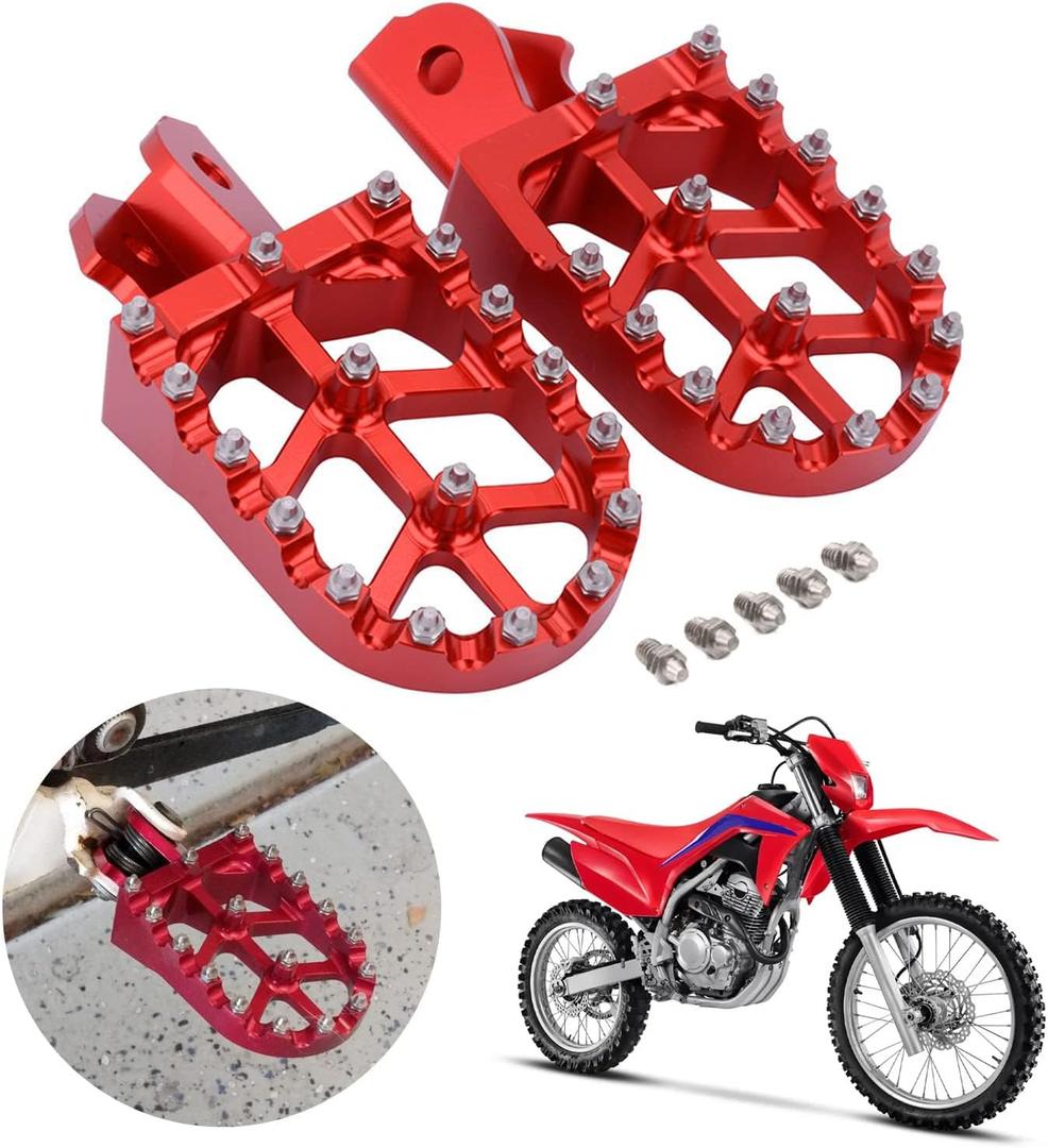 AnXin Dirt Bike Foot Pegs Motorcycle Footpegs Foot Pedals Rests CNC for CRF250F 19-24 XR150L 15-24 CRF150F CRF230F 03-19 Hawk 250 Dirt Pit Bike Red