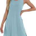 BKRIVE Coverup Summer Dresses for Women 2026 Eyelet Casual Loose Sleeveless Sundresses Tank Dresses with Pockets (XL)