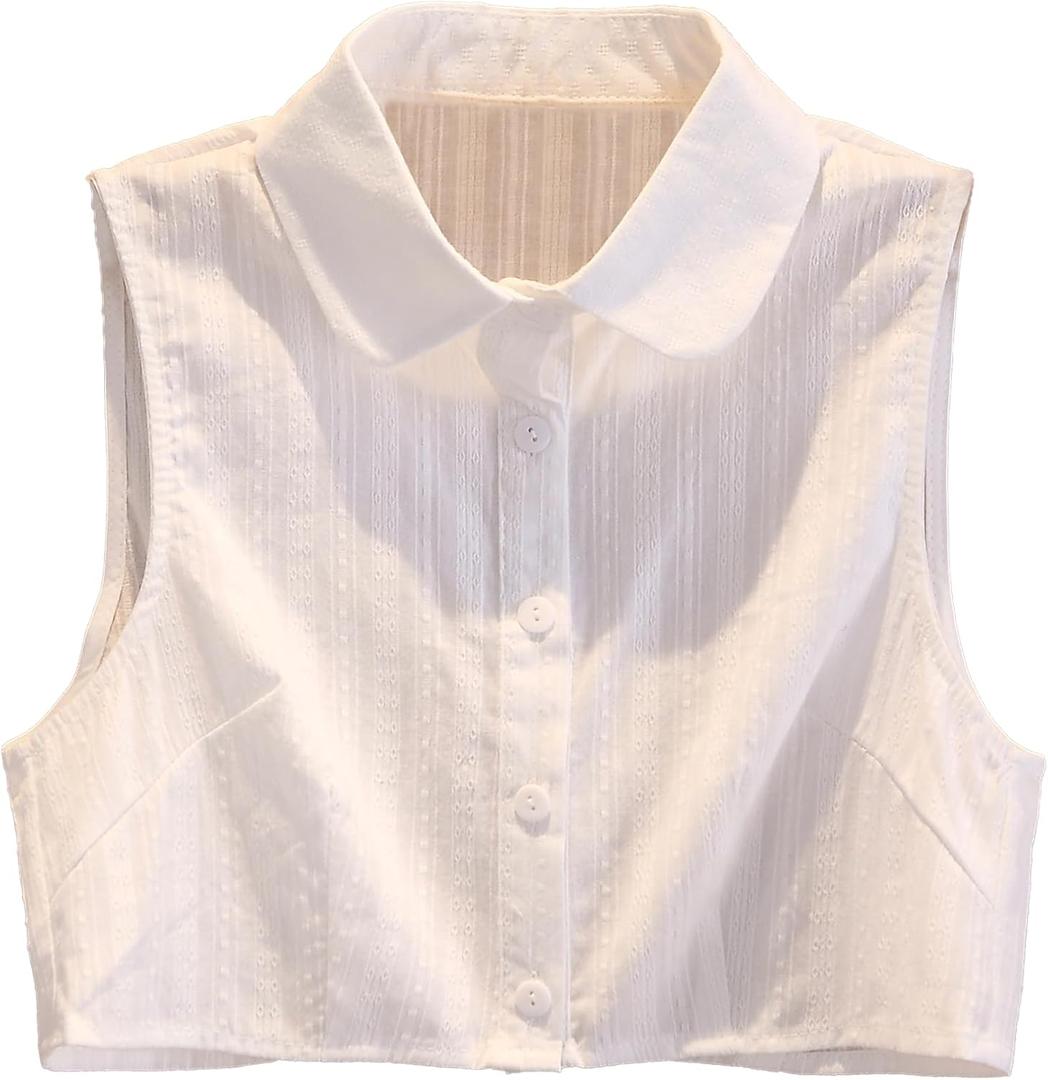 Detachable Collars Shirts for Women Cotton Dickey Collar Size XL