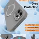 ZHK Liquid Silicone Designed for iPhone 11 Pro Max Case with Magnet Stand, [Precise Camera Lens Protection][Mil-Grade Drop Shockproof][Soft Anti-Scratch Microfiber Lining] Slim Fit Cover, Grey