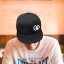 Chef Hat for Men Snapback Hats Funny Flat Bill Hat for Boy Women Adjustable Snap Pack Baseball Cap Black (Black)