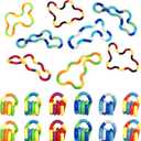 20 PCS Multicolored Quiet Fidgets Toys for Unique Fidget Experience, Anti Anxiety Sensory Toys Combine into New Shapes, Brain Imagination Tools, Relax Therapy Educational Toy for Kids Boys Adults