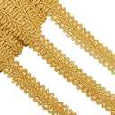 Jutom Gimp Braid Trim 1/2 Inch 20 Yard Polyester Woven Braid Trim Decorative Gimp for Costume DIY Crafts Sewing Curtain Slipcover Decoration Jewelry Making Costume Accessories(Gold)