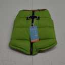 Gooby Padded Vest Dog Jacket - Solid Green, Large - Warm Zip Up Vest Fleece Jacket with Dual D Ring Leash - Water Resistant Sweater - Clothes L