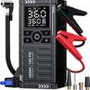 Car Battery Jump Starter with Air Compressor - 4500A 150PSI Portable Car Jump Starters (All Gas/10L Diesel) with Tire Inflator, 12V Car Battery Jump Box with Jumper Cables, LCD Display, LED Light
