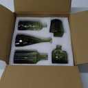 Glass Bud Vase Set of 5, Green Small Flower Vases for Centerpieces in Bulk, Mini Vintage Vase for Rustic Wedding, Home,Table Decoration