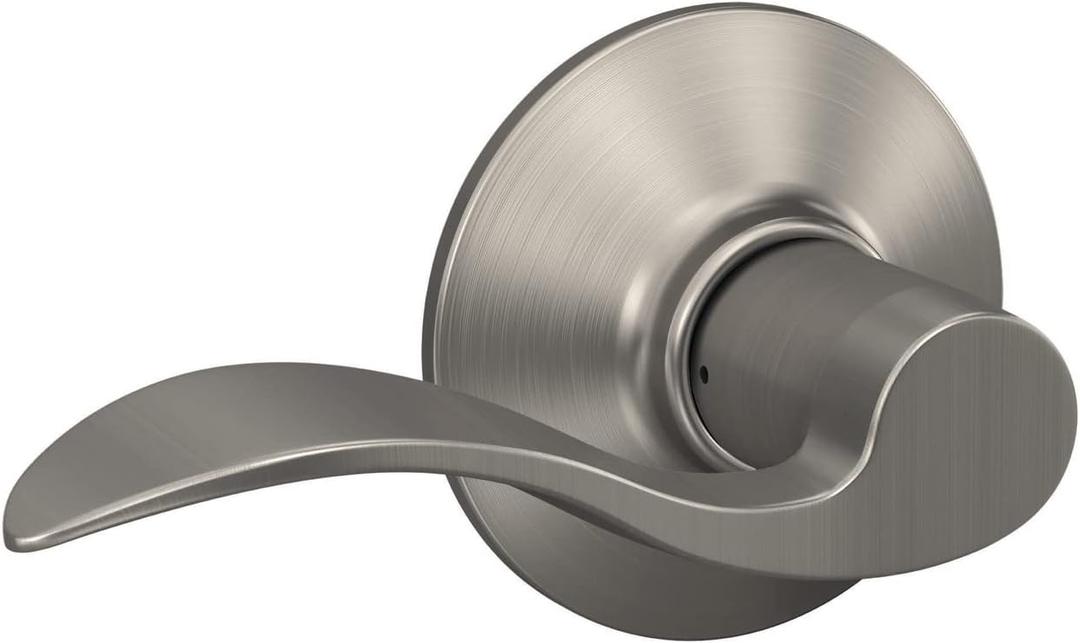 Schlage F10 V ACC 619 Accent Door Lever Hall & Closet Passage Lock, (Pack of 1), Satin Nickel