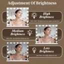 Vanity Mirror with Lights,Makeup Mirror with 17 Dimmable LED Bulbs, 3 Color Lighting Modes Detachable 10X Magnification Mirror Touch Control, 23.6X19,7 inch, White