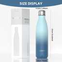 WATERSY Stainless Steel water bottles,17oz/500ml Insulated Water Bottles,Ocean Blue metal water bottle Keeps Drink Cold and Hot,BPA Free kids water bottles for School,Gym,Travel,Sports