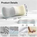 Lumbar Support Pillows for Bed, Lower Back Pillow for Sleeping, Memory Foam Waist Pain Relief Pillows, Lumbar Pillow for Sleeping, Bed, Car, Couch (Grey Blue)
