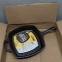 Lodge Square Cast Iron Grill Pan 10.5 Inches - Pre-Seasoned Square Skillet - Ridged Burger Grill Pan - Even Heat Distribution - PFAS-Free Non-Toxic Cookware