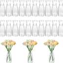 20 Pcs Plastic Bud Vases Bulk Small Plastic Vases, Clear Container for Flowers Height Shatterproof Bud Vase, Mini Vintage Floral Vase for Home Decor, Living Room, Office Decoration, Housewarming Party