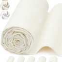 FIVEIZERO 100% Cotton Muslin Fabric by The Yard,63in x 5yd Cream Bleached Cotton Muslin ClothsMedium Weight Beige Calico Fabric for Sewing,Quilting,Embroidery,Crafts & Apparel Projects