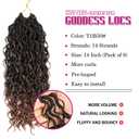 SamBraid Goddess Locs Crochet Hair 14 Inch, 8 Packs New Goddess Faux Locs Crochet Hair for Black Women, River Locs with Curly Ends (14Inch, T1B/30, 8Packs)