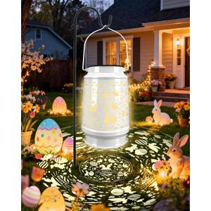Easter Decoration for Outdoor Solar Lanterns Waterproof Garden Decor,Metal Table Decorative Light Gardening Patio Yard Lawn Backyard Front Porch Pathway