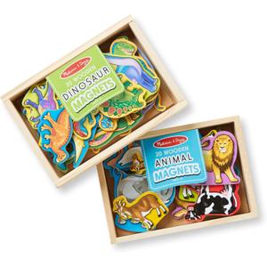 Melissa & Doug Wooden Magnets Set - Animals and Dinosaurs With 40 Wooden Magnets