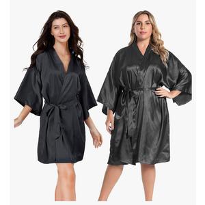 AW.BRIDAL Women Silky Satin Robe Wedding Bridal Party Bride Bridesmaid Robes Kimono Loungewear Dressing Gowns XXL