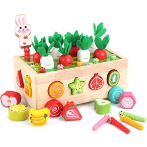 Toddlers Montessori Wooden Educational Toys for Baby Boys Girls Age 1 2 3 Year Old, Shape Sorting Toys 1st One First Birthday Girl Gifts for Kids 1-3, Wood Preschool Learning Fine Motor Skills Game, Middle