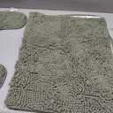 H.VERSAILTEX Bathroom Rugs Luxury Chenille Mat Set, Soft Plush Shower Rug + Toilet Mat, Microfiber Shaggy Carpet, Super Absorbent, Machine Washable (Curved Set, 32" x 20"/20" x 20", Loden) 