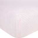 Burt's Bees Baby Stripe Fitted Crib Sheet Organic Cotton BEESNUG - Blossom Pink Stripes, Fits Unisex Standard Bed and Toddler Mattress, Infant Essentials, 52 x 28 Inch 1-Pack