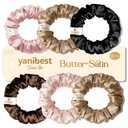 Yanibest Satin Scrunchies for Women, Hair Ties No Damage for Girls, Silk Ponytail Holders 6pcs Headwear
