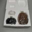 DN DECONATION 3 Pcs Fall Pumpkin Decorations – Flocked White Brown Black Resin Pumpkins Figurines for Autumn Thanksgiving Halloween Decoration, Faux Artificial Pumpkin for Home Table Mantel Decorating