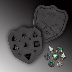 DND Dice Mold for Resin Casting, Sharp Edge D&D Silicone Dice Molds with Dice Making Kit, Personalized Silicone DND Dice Molds for DIY Crafting of 7 Standard Polyhedra - Black