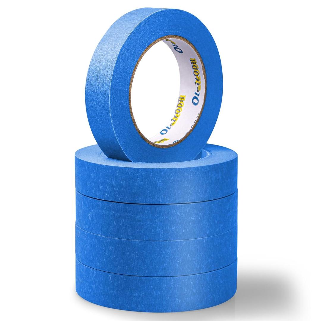 Blue Painters Tape 5 Rolls- 1 Inch x 55 Yards Masking Tape, Multi-Surface PaintersTape, Paint Tape for Wall, Painting, Craft, Art Supplies, Clean Release Painter's Blue Tape