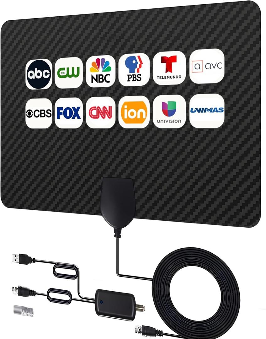 4K TV Antenna for Local Channels - HD Amplified Digital HDTV Indoor Antenna with Signal Booster - 360 Long Reception Antenna Support All Types TV
