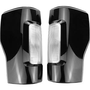 NEW Smoked Tail Driver and Passenger Side Rear Light Brake Lamps Compatible With 2017-2019 Ford F250 F350 F-250 F-350 Super Duty (Bulb Includedide)