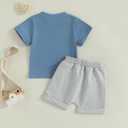 Baby Boy Cute Letter Short Sleeve Shirt Top Elastic Waist Shorts Toddler Summer Outfits (Blue Just A Boy Who Loves Tractors, 6-12 Months)