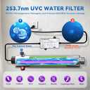 UV Water Filter Whole House 120V 55W, 12GPM High Flow, 3/4" MNPT Inlet/Outlet, Whole House Water Purifier + 1 Extra Replacement Bulb