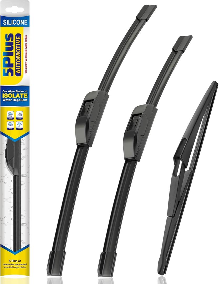 5 PLUS Silicone Windshield Wipers Replacement for 2017-2022 NISSAN Rogue Sport Wiper Blades(Set of 3),Automotive Replacement Windshield Wiper Blades For My Car-28"/18"/12"