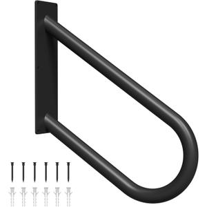 Aduanbang Heavy Duty Wall Mount Handrails for Outdoor Steps, U-Shape Non-Slip Stair Safety Grab Bar, 16 Inch Metal Railing for 1-2 Steps, Indoor/Outdoor Use, Garage, Porch, Courtyard, Garden