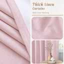 LAMIT Pink 100% Blackout Linen Curtains, 84 Inch Linen Textured Living Room Farmhouse Curtains Room Darkening Back Tab and Rod Pocket Burlap Neutral Panels with White Liner, 2 Panels, 60 x 84 Inch
