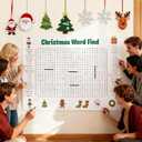 Jumbo Christmas Word Search Poster, Giant Word Search Poster, Giant Holiday Word Search Wall Poster for Thanksgiving and Christmas, 36" X 24" Wall Game with 50 Words for Family Holiday Party Activity