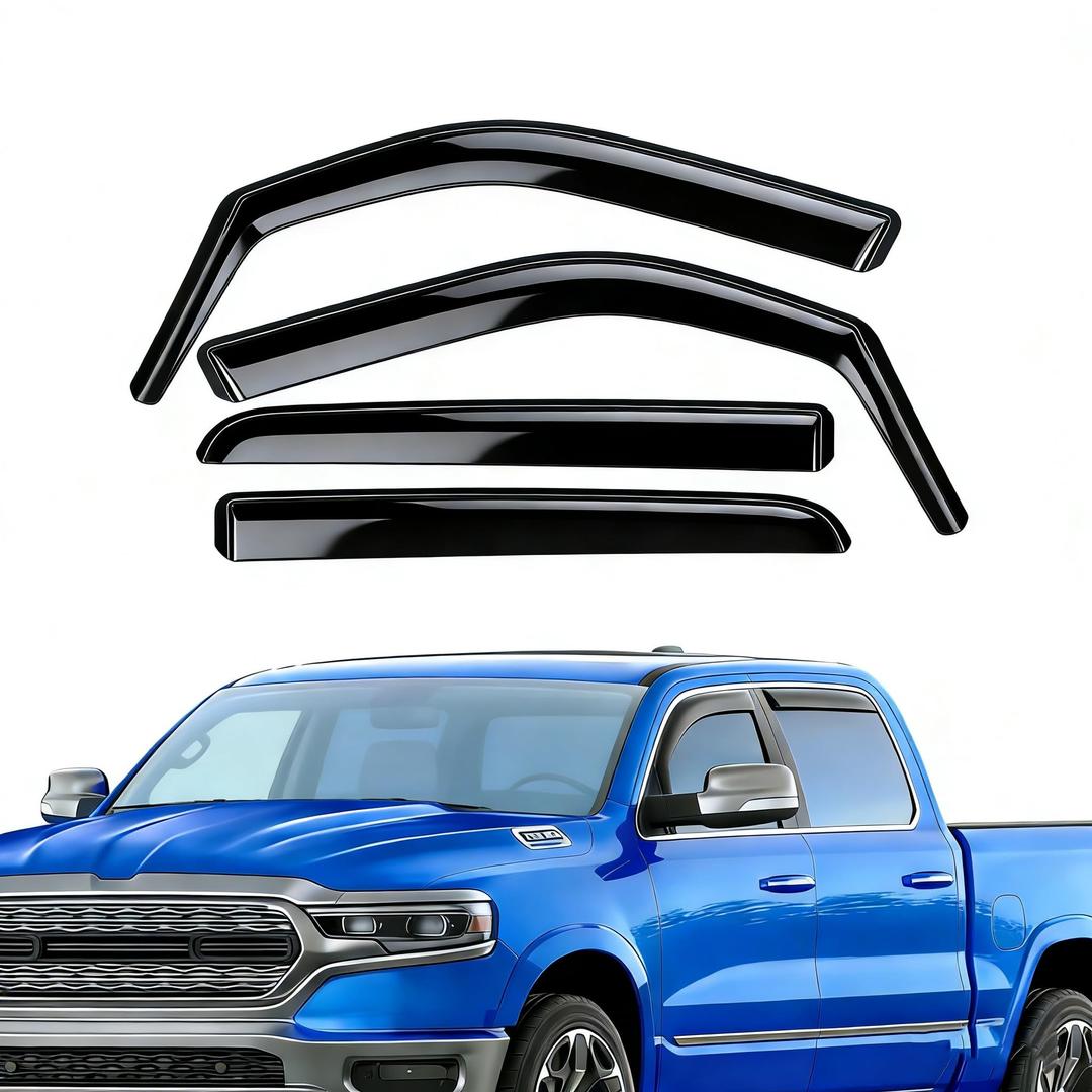 ZAZCQIL in-Channel Rain Guards for Ford F150 2021-2025 SuperCrew,Extra Durable Vent Deflector,F-150 Raptor Crew Cab Window Deflectors Vent Visor