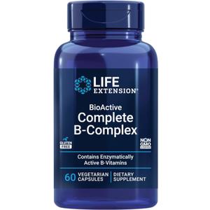 Life Extension BioActive Complete B-Complex, Heart, Brain and Nerve Support, Healthy Energy, Metabolism, Complete B Complex, 60 Vegetarian Capsules