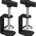 TEHAUX 2pcs Aluminum C Clamp, Black Heavy Duty C-Clamp Base Stand Mounting Accessory Adjustable Work Surface Mounting Screw Clamps Bracket for Tables Desk Woodworking - 9X5.5X3.5cm/3.54X2.16X1.37inch