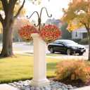 Uieke 2PCS Artificial Hanging Flowers for Outdoors with Hanging Basket, 22.8" 10pcs UV Resistant Fall Faux Flowers, Fake Hanging Plants for Autumn Garden Porch Patio Balcony Decoration